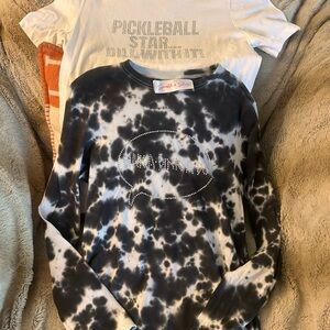 Kids Tie-Dye Long Sleeve Shirt - Black and White Womens Medium like New